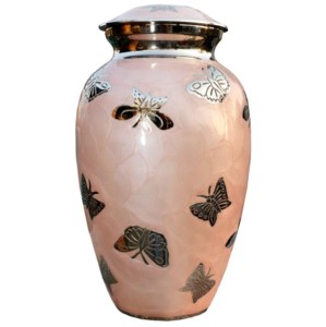 Colibrí y hermosa naturaleza diseño pegatina latón adulto cremación urnas con grabado banda Peltre y púrpura acabado. - Product Image 4