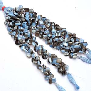 Perles de coeur en opale bleue naturelle de 8 pouces perceuse latérale perles de pierres précieuses en gros pour la fabrication de bijoux et l'artisanat - Product Image 3