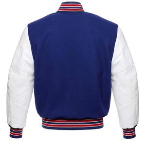 <b>Men</b> Napoleon wholesale Varsity Letterman Baseball Blue Wool Genuine <b>White</b> Leather Sleeves <b>Jacket</b> - Product Image 2