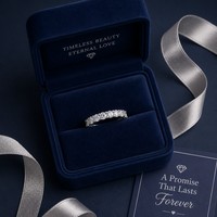 Bague d'éternité en diamant taille émeraude cultivé en laboratoire certifié IGI, plaqué or 14 carats, sertie à griffes, pour mariage et anniversaire