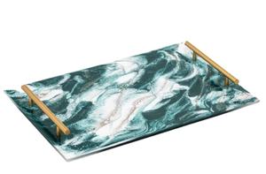 Nordic Style Green <b>round</b> Natural <b>Marble</b> Stone <b>Trays</b> New Design Resin Serving Storage Home Decoration for Bathroom or Kitchen - Product Image 6