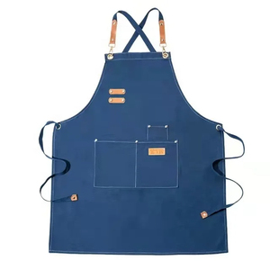 Nuevo delantal de cocina de lona de poliéster impermeable personalizado para mujeres y hombres con bolsillos restaurante tienda camarero trabajo delantales de cocina - Product Image 2