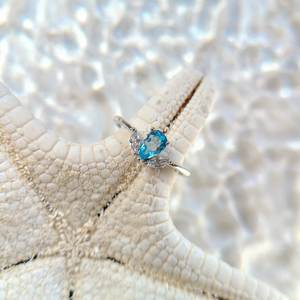 Anillo de piedra de Topacio Azul suizo de estilo romántico, diseño único, Plata de Ley 925 sólida, regalo de fiesta de compromiso de boda clásico a la moda - Product Image 6