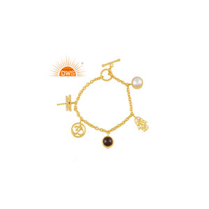 Último diseño hecho a mano 18K chapado en oro Natural Multi piedra preciosa pulsera Demi joyería fina para mujer regalo para ella - Product Image 1