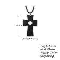 Pendentif en pierre de lave noire à technologie quantique japonaise personnalisée Hoonni, croix d'amour avec cordon