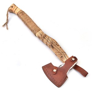 Wholesale Customized OEM ODM Cutlery Factory Hand-Forged Viking Damascus Steel Industrial <b>Chopping</b> <b>Axe</b> Ash <b>Wood</b> Handle - Product Image 4