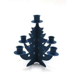 Soporte de vela de hierro de gran diseño para decoración de iluminación de Navidad Color negro mate para decoración de Navidad hecha a mano - Product Image 2