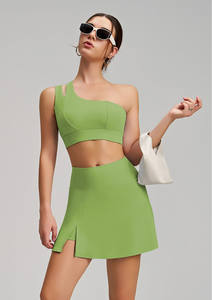 Yoga şort ve cepler ile kadınlar için spor giysileri tenis elbise Golf egzersiz kıyafetleri kadınlar için 2 parça tenis elbiseler - Product Image 6