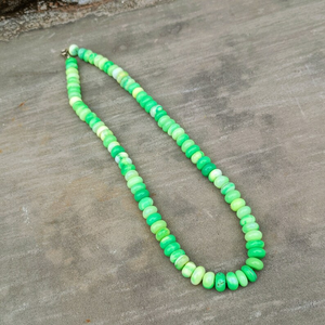 Collar de cuentas de Rondelle liso de ópalo verde cielo de alta calidad con cierre de plata ópalo precio al por mayor joyería collar de ópalo de caramelo - Product Image 6