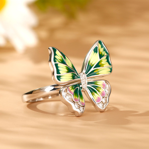 Anillo de Plata de Ley con Esmalte de Mariposa Mística Jeulia - Product Image 5