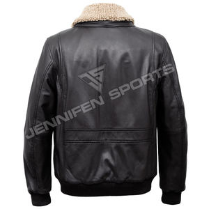 2026 printemps motard moto veste hommes véritable peau de vache lisse en cuir à l'intérieur du col fourrure avant poches à l'intérieur coton doublure - Product Image 2