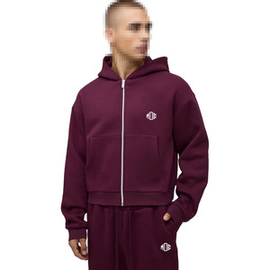 Ensemble survêtement jogging à capuche zippé en molleton de coton épais pour homme, coupe décontractée, streetwear d'hiver, vente en gros, fabricant OEM - Product Image 3