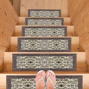 Tapis d'escalier vintage, tapis personnalisé, tapis sur mesure, tapis d'escalier lavable - Product Image 4