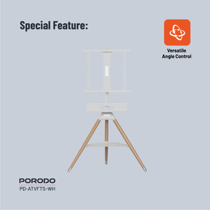 Porodo moderno trípode de madera soporte de TV para sala de estar dormitorio comedor Hotel apartamento uso - Product Image 4