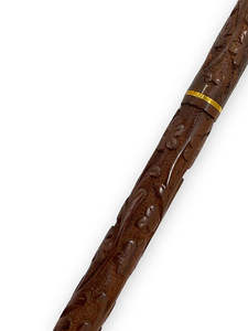 ไม้เท้าไม้โบราณดีไซน์เรียบง่าย3พับพร้อมด้ามจับทองเหลืองหลวงสำหรับเดินบนถนน-งานฝีมือโลหะ - Product Image 2