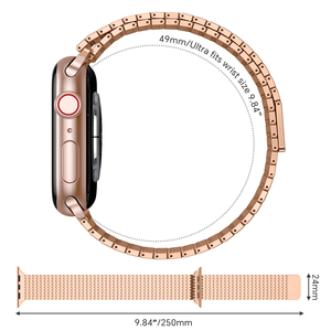 Tali jam tangan magnetik, bahan Premium baja tahan karat untuk jam tangan Apple Seri 1 <span class=keywords><strong>2</strong></span> <span class=keywords><strong>3</strong></span> 4 5 SE 6 7 8 9 10 Ultra 1 <span class=keywords><strong>2</strong></span> - Product Image 4