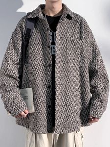 OEM Custom <strong>Men</strong> Boucle Plus Size Shacket Crop Wool <strong>Tweed</strong> Trucker Man <strong>Jacket</strong> - Product Image 4