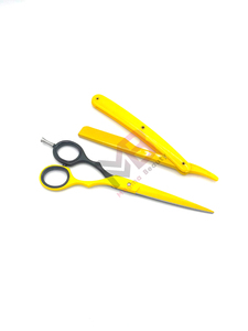 Fait sur mesure 2 pièces utilisation manuelle outils de barbier ciseaux amincissants en acier inoxydable rasoirs de barbier poignées en acier inoxydable commandes en gros - Product Image 5