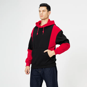 Haute qualité 100% coton couleur bloc mode pull hommes grande taille à la mode décontracté haut de sport - Product Image 1