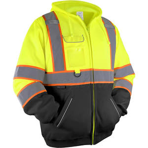 Ropa de construcción Sudadera con capucha de alta visibilidad Ropa de trabajo de alta visibilidad Sudadera con capucha de alta visibilidad de color sólido - Product Image 2