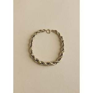 Bold Vintage Gold Plated <b>Rope</b> <b>Chain</b> Bracelet with Pearls and Diamonds Trendy Religious Geometric Pattern for Parties and Gifts - Product Image 1