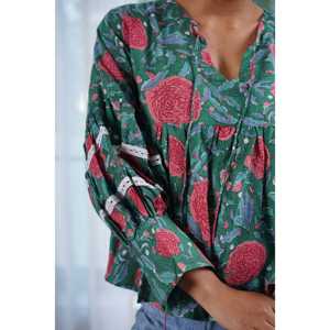 Top de punto Bella Rose para mujer con mangas con puños - Product Image 5