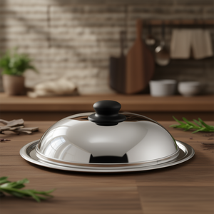 Polished Chrome 430 18cm Stainless Steel <b>Pot</b> <b>Lid</b> Dome-Shaped Glass <b>Lid</b> for Cooking for Restaurants Commercial Use - Product Image 3