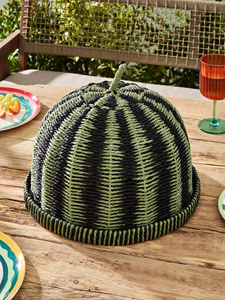 Fabulos Funny Woven Seagrass Sandía Cubierta de comida con bandeja Mantener la comida y la bandeja protegida en la decoración de la vajilla de comedor - Product Image 3