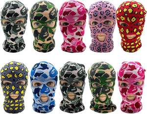 หมวกบาลาคลาวาลายพรางแบบสามรูปิดหน้า ดีไซน์เนอร์ออกแบบ ลายแจ็คการ์ด พิมพ์ลายดิจิตอล สำหรับกีฬาและตกปลา - Product Image 5