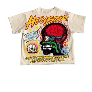 T-shirt ample épais surdimensionné personnalisé Shorts personnalisés pour hommes Stock de t-shirts en coton avec logo imprimé Streetwear - Product Image 1