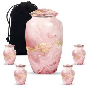 Urna Funeraria de Aluminio con Acabado de Mármol Negro - Urna Conmemorativa para Cenizas Humanas Adultas de 10 Pulgadas - Product Image 6