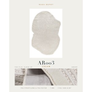 พรมโพลีโพรพิลีนและโพลีเอสเตอร์ขายส่ง รุ่น AMORF AR003 สีครีม ผลิตด้วยเครื่องจักร แบบตุรกี สำหรับห้องนั่งเล่น โรงแรม และโครงการต่างๆ - Product Image 2