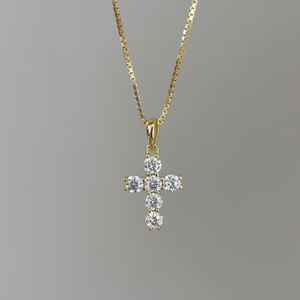 1.5 carats forme ronde laboratoire cultivé diamant croix pendentif 14K or VVS clarté E couleur pour les femmes diamant pendentif pour noël - Product Image 1