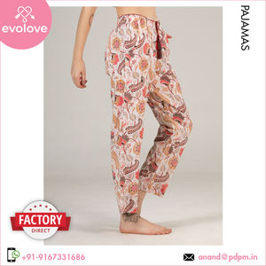 100% algodón señoras de longitud completa solo Jersey pijama pantalón de alta calidad Color blanco ropa de dormir uso doméstico verano ropa de noche mujeres - Product Image 2