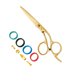 Ciseaux professionnels pour coiffeur OEM, neufs, J2, en acier inoxydable, manche droit, légers, pour gaucher, coupe précise, couleur dorée - Product Image 6
