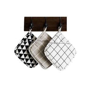 Empuñaduras de cocina acolchadas bordadas de algodón 100% de lujo con certificación ecológica resistente al calor OEM ODM logotipo personalizado hecho en La India soporte para ollas - Product Image 3