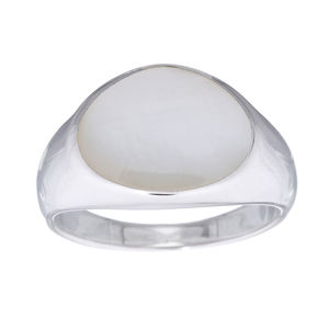 Bague élégante en argent sterling avec un design triangulaire en nacre - Product Image 2