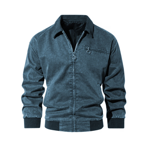 2025 Top qualité en gros hommes hiver Denim veste coupe-vent épais polaire chaud mode col décontracté - Product Image 1