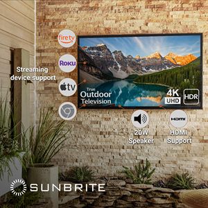 Televisor para Exteriores de 55 Pulgadas con Protección Solar Completa, 4K Ultra HD HDR LED, Resistente a la Intemperie, Frecuencia de Actualización de 120Hz, Pantalla LED de Iluminación Directa FHD, Control Remoto para Todo Clima - Product Image 3