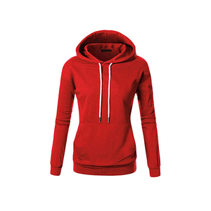 Sudadera con Capucha Roja Unisex, Corte Regular, Color Sólido, Tejido de Algodón, Informal, para Otoño - Product Image 1