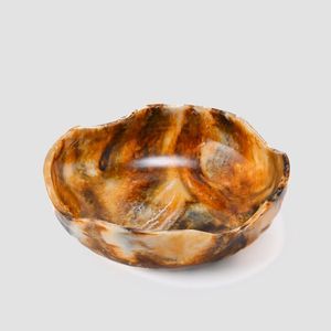 Bol à salade en polyrésine ambre, bords festonnés, qualité alimentaire, écologique, design moderne et luxueux pour les fêtes, Artizon Studio - Product Image 3