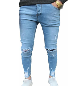 Pantalon en jean délavé coloré pour homme, coupe droite, taille mi-haute, de haute qualité OEM, respirant, lavable, mélange de spandex/coton - Product Image 6