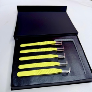 GETUP BROSONS IMPEX GBI-EET 10mm 90 degrés Volume Jaune Revêtement en poudre Acier inoxydable Anti-magnétique Anti-statique Diamant Cils - Product Image 3