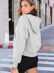 <b>Women's</b> <b>Long</b> Sleeve Fleece Pullover Hoodie Customized Logo Zip <b>Sweatshirt</b> Direct Factory Price Wholesale Supply <b>for</b> Winter - Product Image 5