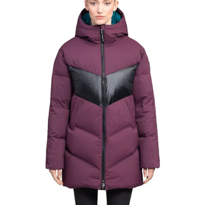 Chaqueta acolchada con Capucha de punto de talla grande para mujer, morada, potente, con relleno de poliéster, para invierno - Product Image 1