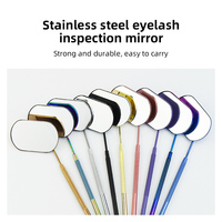 Outils de greffage de cils, miroir de contrôle des extensions de cils, miroir de poche à main en acier inoxydable simple face de haute qualité