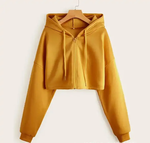 เสื้อฮู้ดแขนยาวมีซิปสำหรับผู้หญิงเสื้อผ้าพิมพ์โลโก้แบบกำหนดเอง - Product Image 5