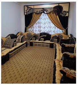 Design d'intérieur Majlis arabe, design classique moderne, ensemble élégant pour salon, sièges d'angle luxueux, design gain de place - Product Image 1