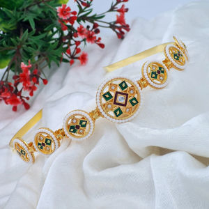 แบรนด์ rajputi วงผมเครื่องประดับแฟชั่นสำหรับผู้หญิงเจ้าสาวงานแต่งงานงานปาร์ตี้งานเทศกาลแฮนด์เมดแบบดั้งเดิมของกลุ่มชาติพันธุ์ขายส่ง - Product Image 1