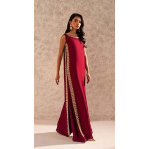 Vestido Formal Rojo, Elegante Silueta de Gasa para Ocasiones Especiales - Product Image 3